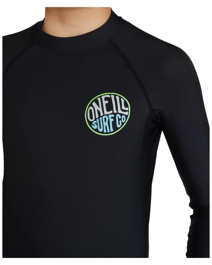 O'Neill Boys Reactor UV LS Rash Vest - Black - 2023
